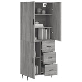 Buffet haut Sonoma gris 69,5x34x180 cm Bois d'ingénierie