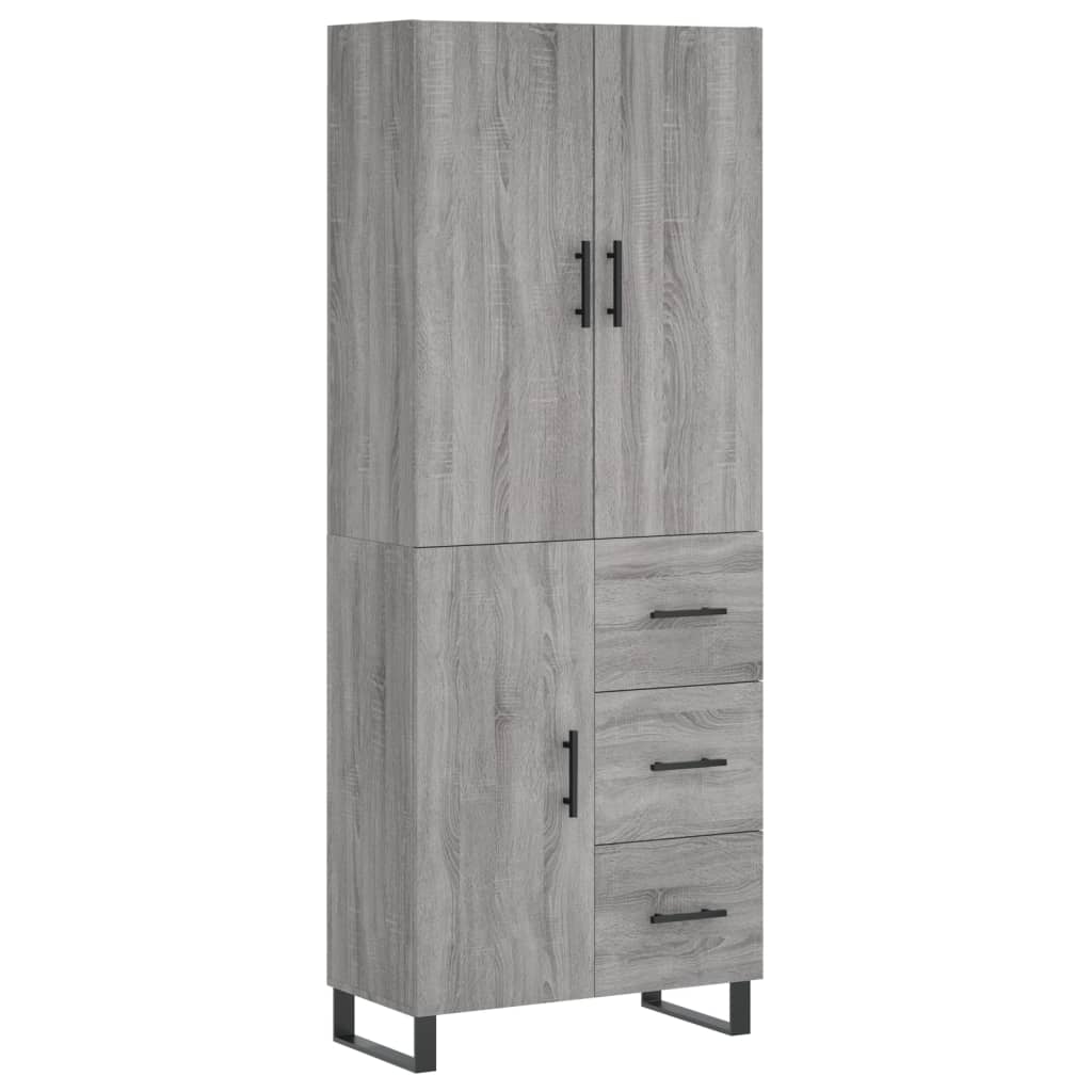 Buffet haut Sonoma gris 69,5x34x180 cm Bois d'ingénierie