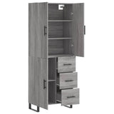 Buffet haut Sonoma gris 69,5x34x180 cm Bois d'ingénierie