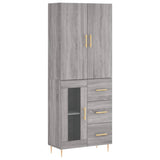 Buffet haut Sonoma gris 69,5x34x180 cm Bois d'ingénierie