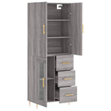 Buffet haut Sonoma gris 69,5x34x180 cm Bois d'ingénierie