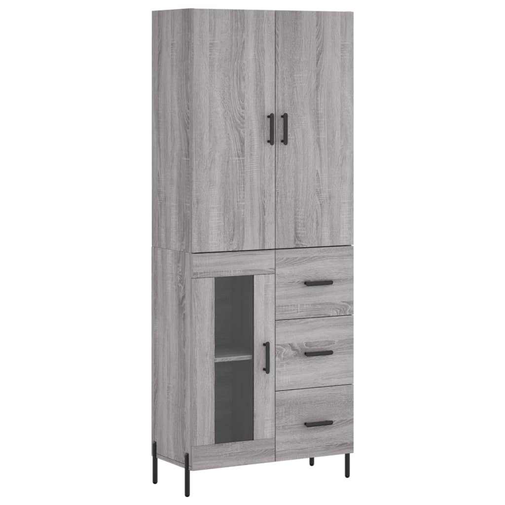 Buffet haut Sonoma gris 69,5x34x180 cm Bois d'ingénierie