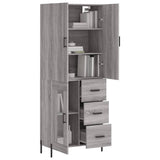 Buffet haut Sonoma gris 69,5x34x180 cm Bois d'ingénierie