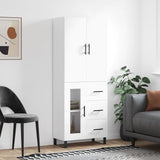 High sideboard White 69.5x34x180 cm Engineered wood