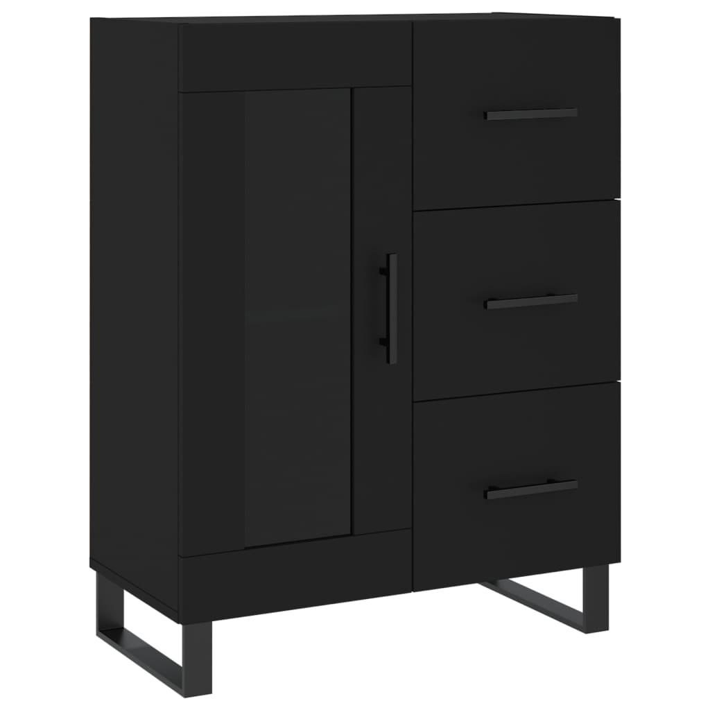 Buffet haut Noir 69,5x34x180 cm Bois d'ingénierie