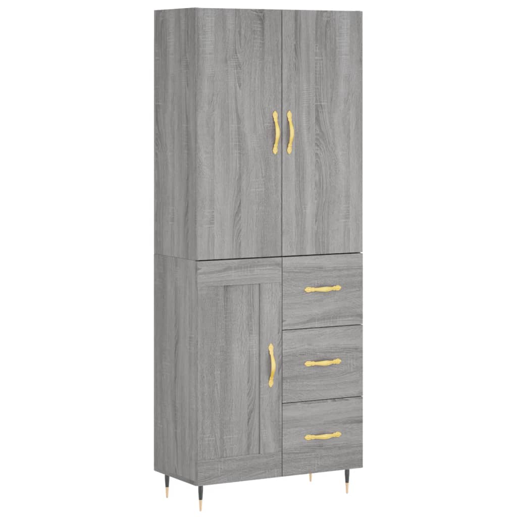 Buffet haut Sonoma gris 69,5x34x180 cm Bois d'ingénierie