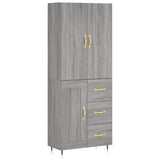 Buffet haut Sonoma gris 69,5x34x180 cm Bois d'ingénierie