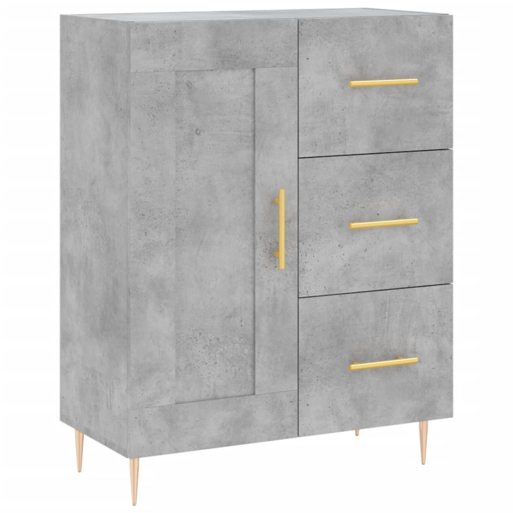 Buffet haut Gris béton 69,5x34x180 cm Bois d'ingénierie