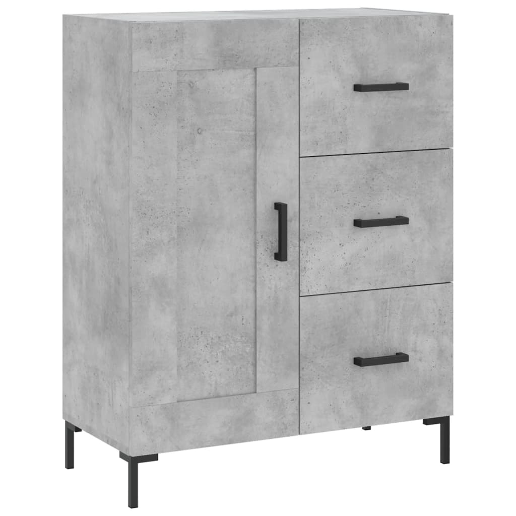 Buffet haut Gris béton 69,5x34x180 cm Bois d'ingénierie