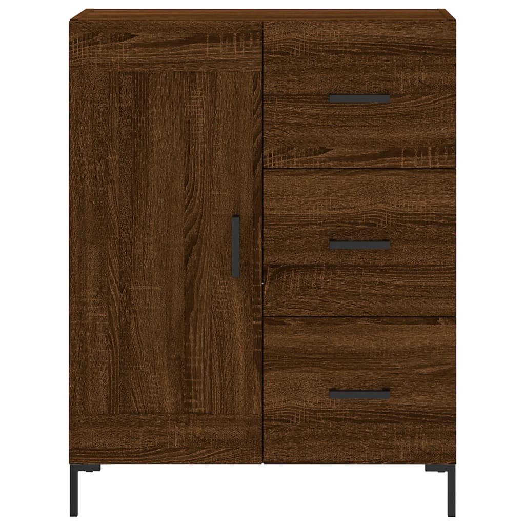 Buffet haut Chêne marron 69,5x34x180 cm Bois d'ingénierie