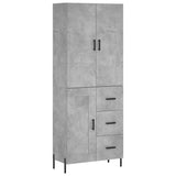 High sideboard Concrete gray 69.5x34x180 cm Engineered wood