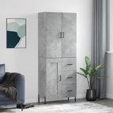 High sideboard Concrete gray 69.5x34x180 cm Engineered wood