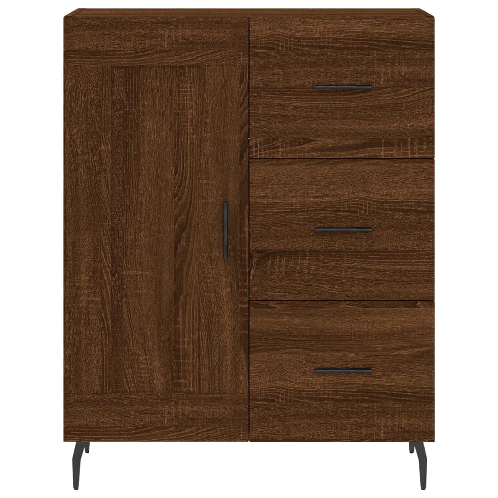 Buffet haut Chêne marron 69,5x34x180 cm Bois d'ingénierie