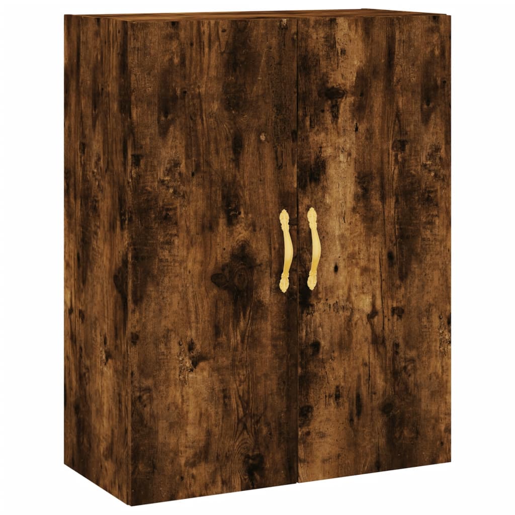 Buffet haut Chêne fumé 69,5x34x180 cm Bois d'ingénierie