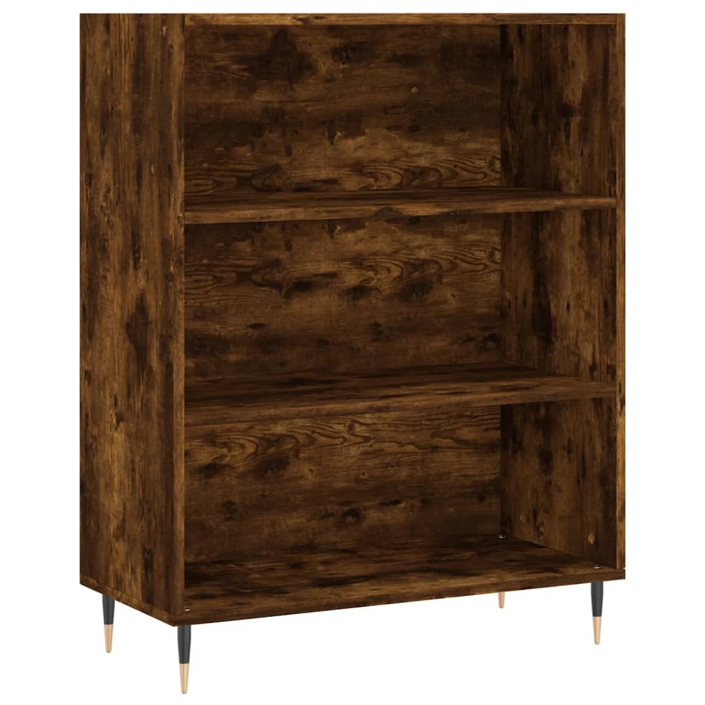 Buffet haut Chêne fumé 69,5x34x180 cm Bois d'ingénierie