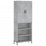 High sideboard Concrete gray 69.5x34x180 cm Engineered wood