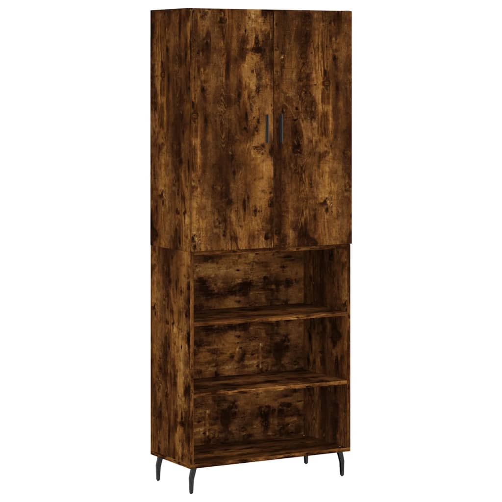 Hohes Sideboard Räuchereiche 69,5x34x180 cm Holzwerkstoff