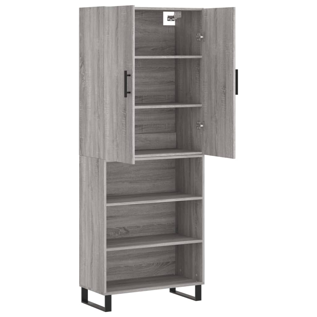 Buffet haut Sonoma gris 69,5x34x180 cm Bois d'ingénierie