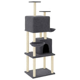 Cat tree with sisal scratching posts Dark grey 180 cm