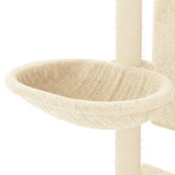 Arbre à chat avec griffoirs en sisal crème 130,5 cm