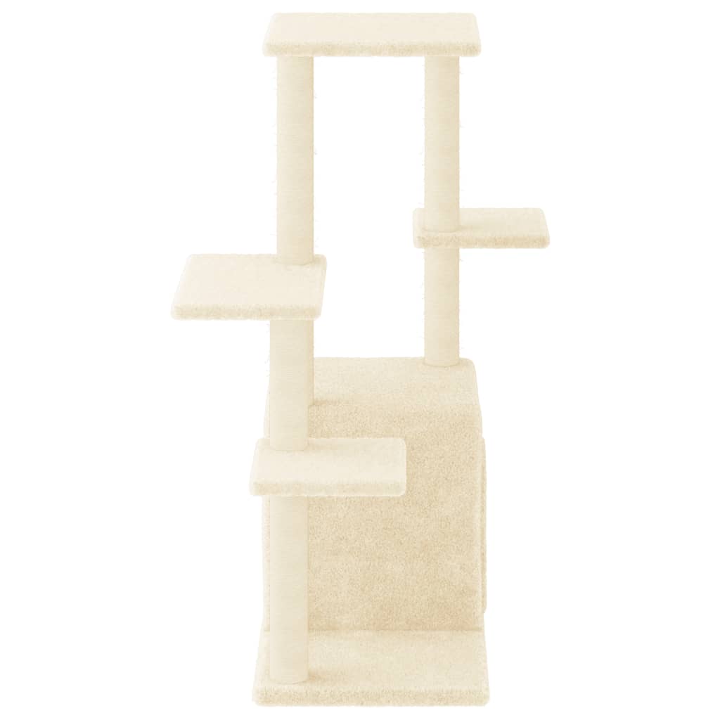 Arbre à chat avec griffoirs en sisal crème 97,5 cm