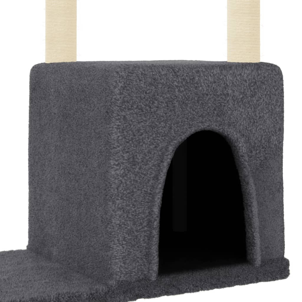 Arbre à chat avec griffoirs en sisal gris foncé 97,5 cm