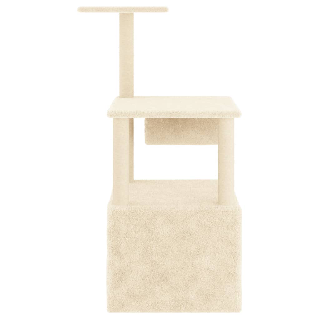 Arbre à chat avec griffoirs en sisal crème 109,5 cm