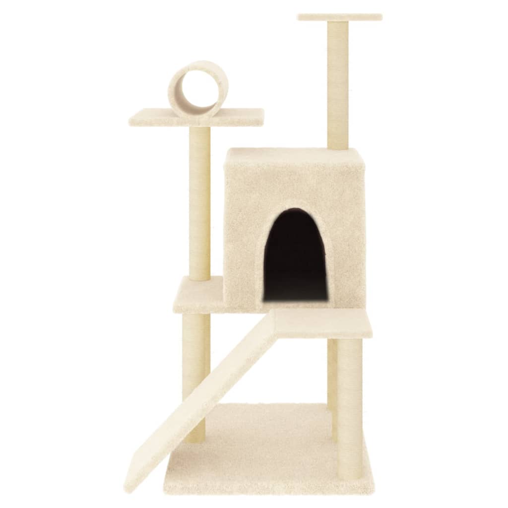 Arbre à chat avec griffoirs en sisal crème 110,5 cm