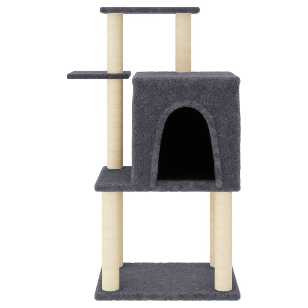 Arbre à chat avec griffoirs en sisal gris foncé 97 cm