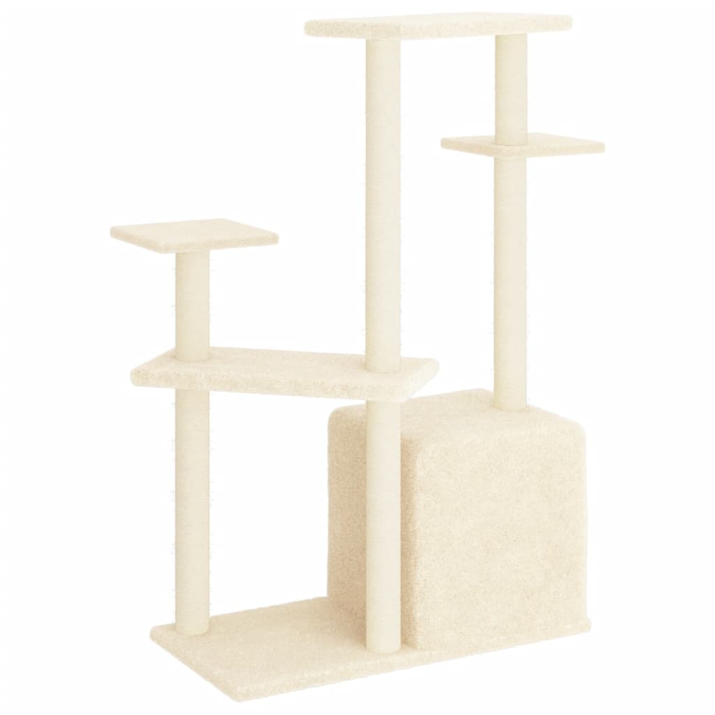 Arbre à chat avec griffoirs en sisal crème 107,5 cm