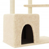 Arbre à chat avec griffoirs en sisal crème 107,5 cm