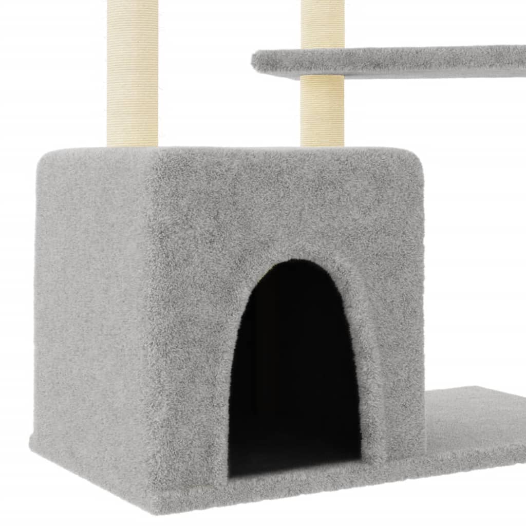 Arbre à chat avec griffoirs en sisal gris clair 107,5 cm