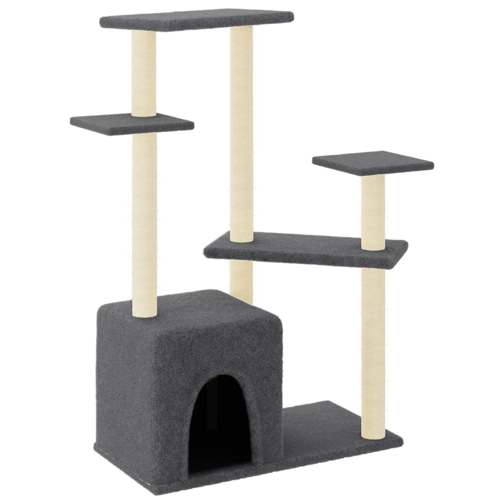 Arbre à chat avec griffoirs en sisal gris foncé 107,5 cm