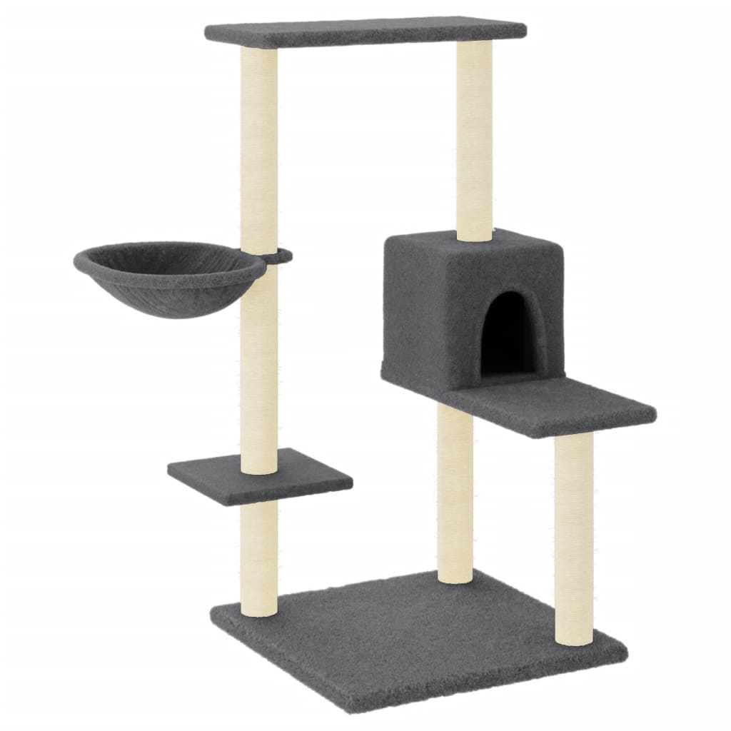 Arbre à chat avec griffoirs en sisal gris foncé 95 cm