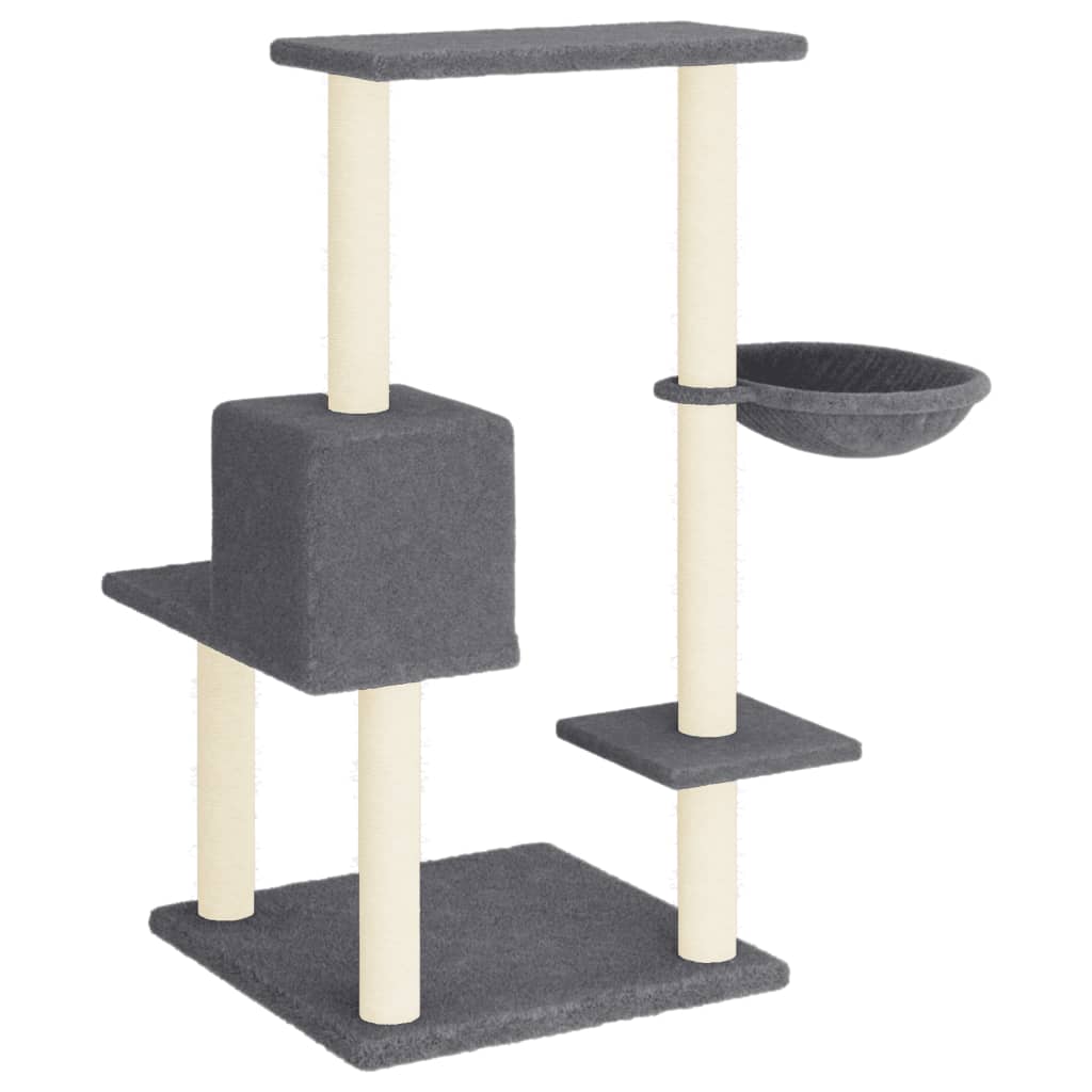 Arbre à chat avec griffoirs en sisal gris foncé 95 cm