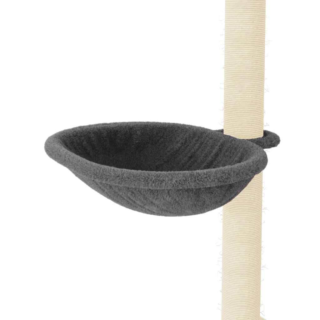 Arbre à chat avec griffoirs en sisal gris foncé 95 cm