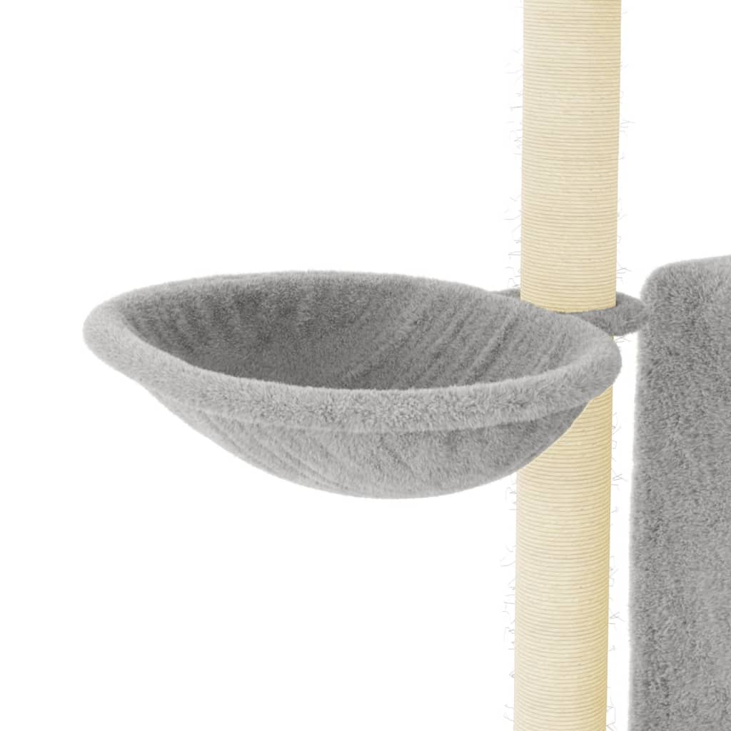 Arbre à chat avec griffoirs en sisal Gris clair 96,5 cm