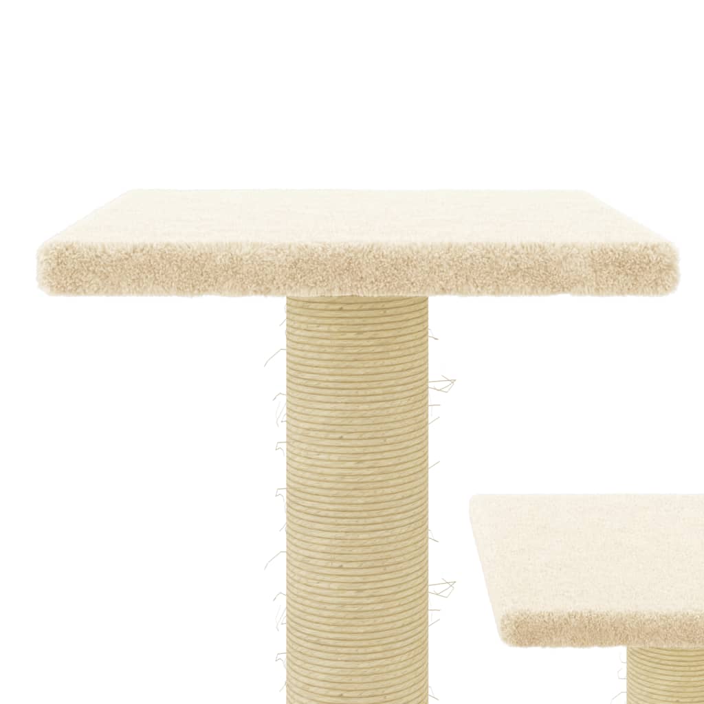 Arbre à chat avec griffoirs en sisal crème 61 cm