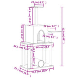 Arbre à chat avec griffoirs en sisal gris clair 122 cm