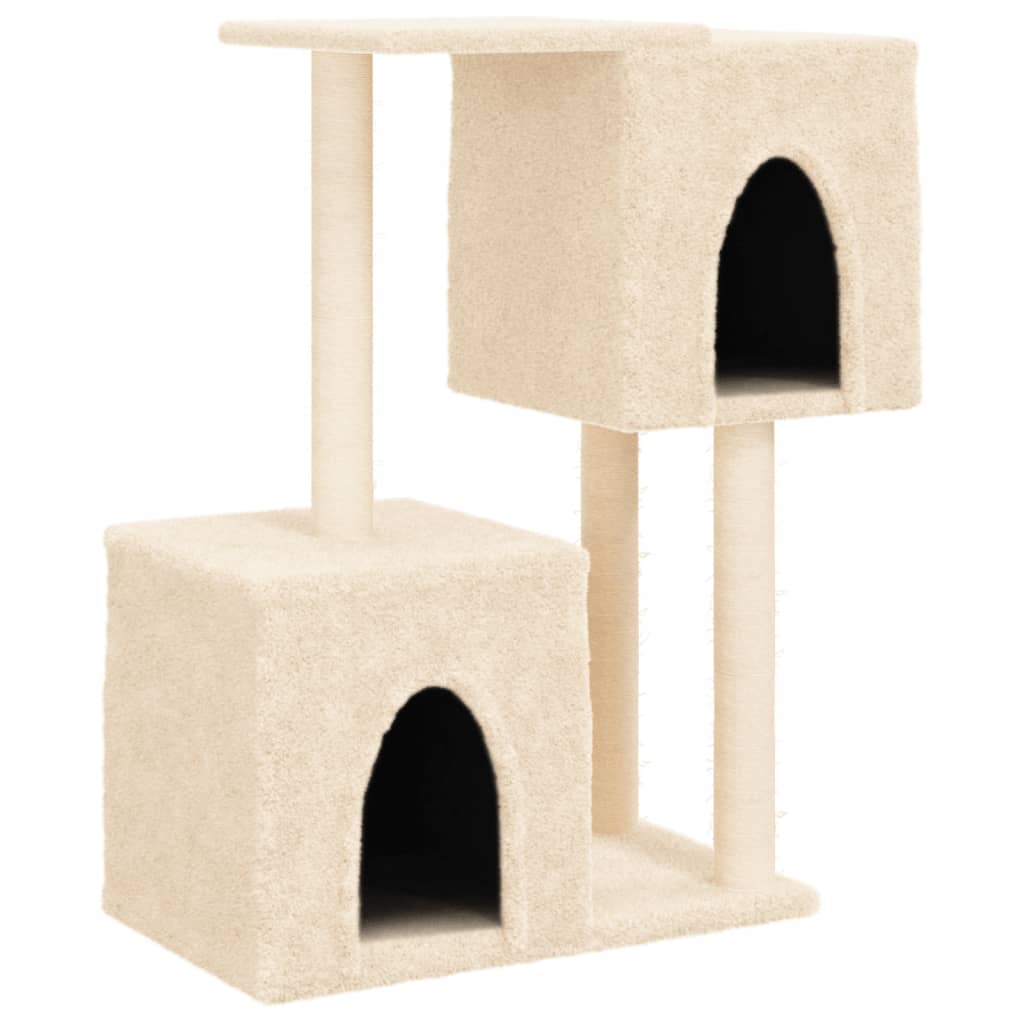 Arbre à chat avec griffoirs en sisal Crème 86 cm