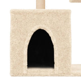 Arbre à chat avec griffoirs en sisal Crème 86 cm