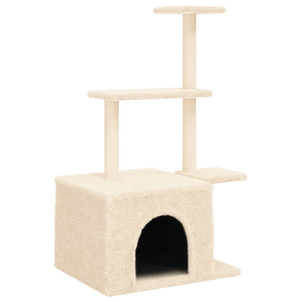 Arbre à chat avec griffoirs en sisal crème 110 cm