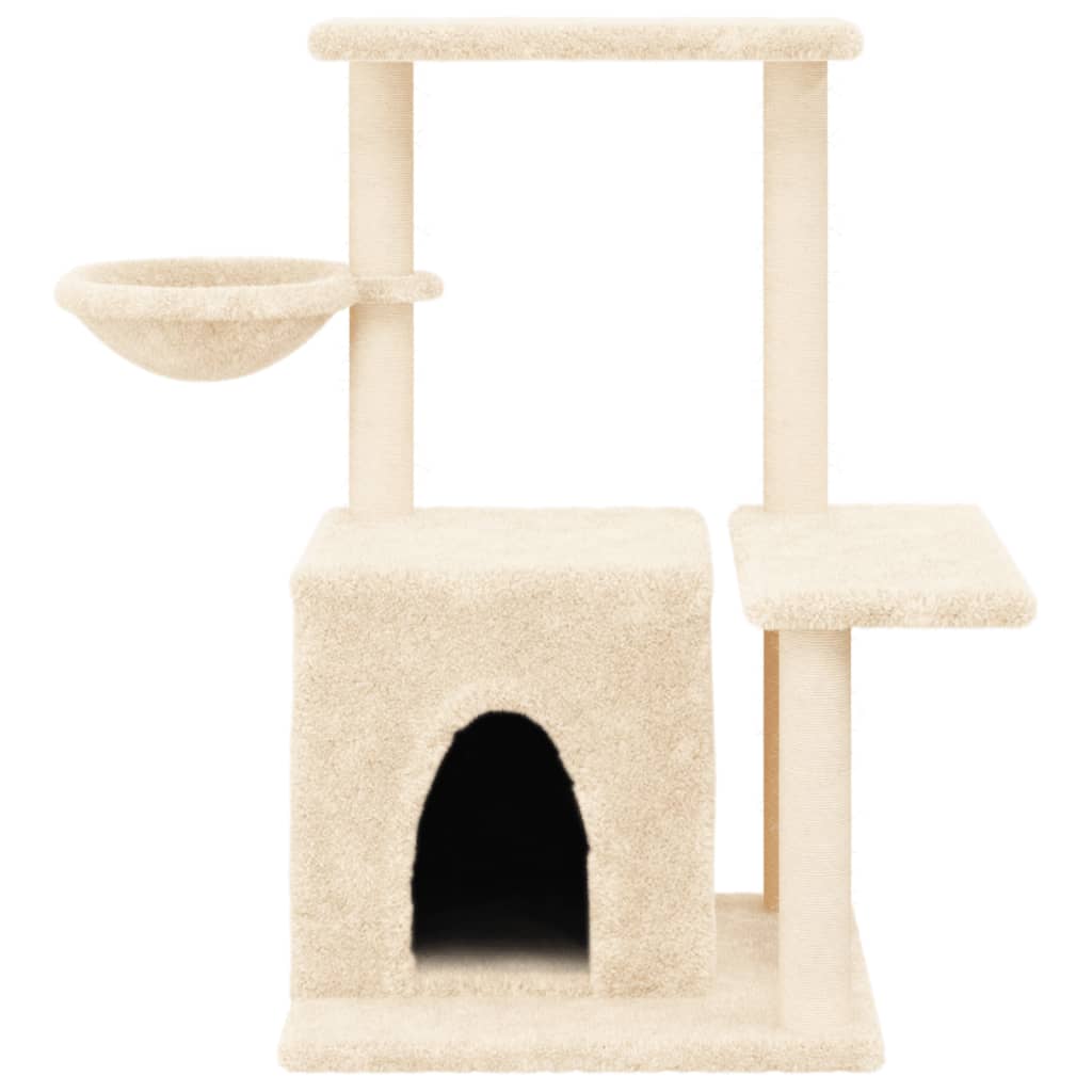 Cat tree with sisal scratching posts Cream 83 cm