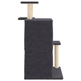 Cat tree with dark grey sisal scratching posts 97 cm