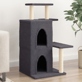 Cat tree with dark grey sisal scratching posts 97 cm