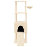 Cat tree with sisal scratching posts Cream 153 cm