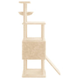 Cat tree with sisal scratching posts Cream 153 cm