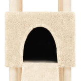 Cat tree with sisal scratching posts Cream 153 cm