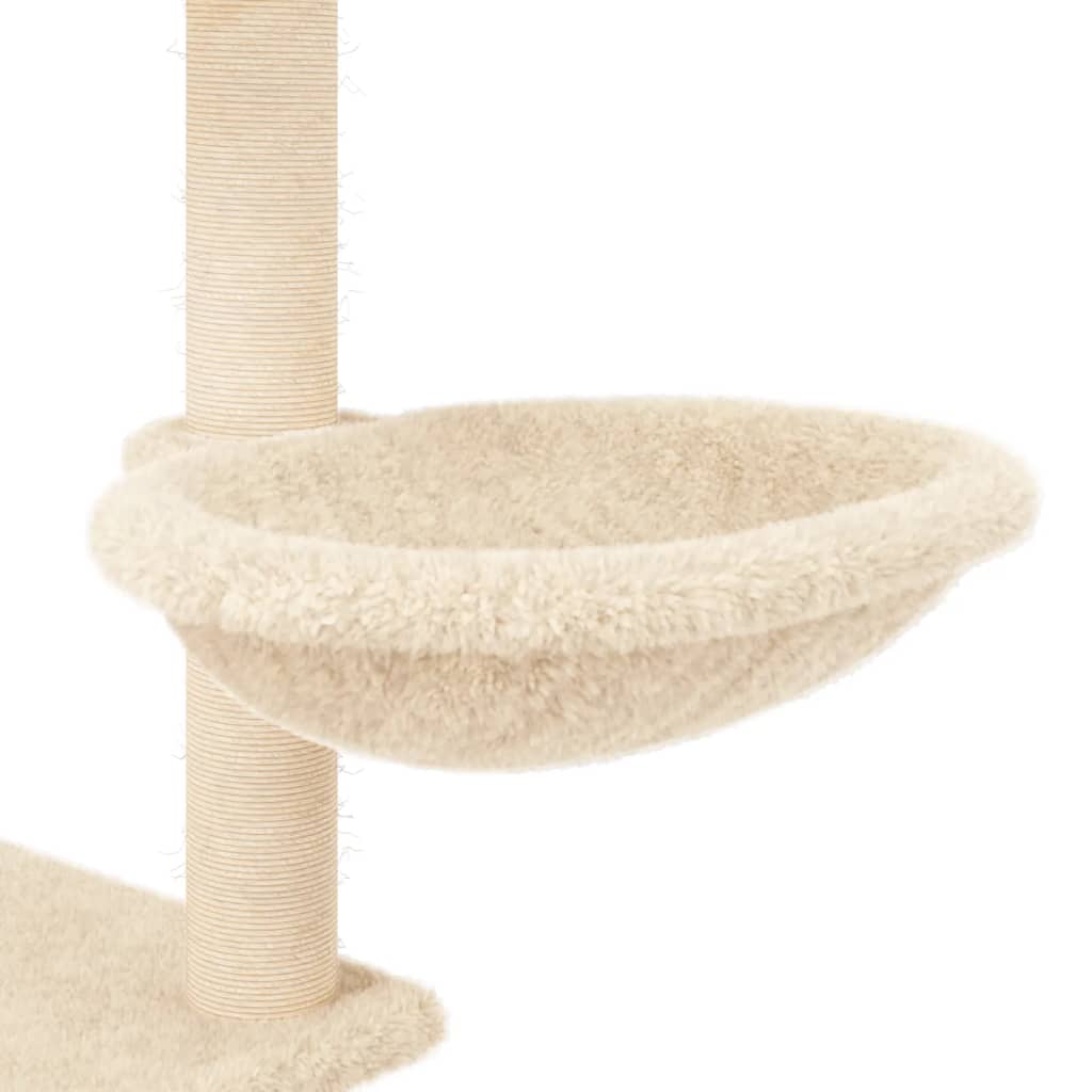 Cat tree with sisal scratching posts Cream 153 cm