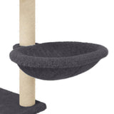 Arbre à chat avec griffoirs en sisal Gris foncé 153 cm